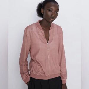 Zara Women's Blush Bomber Jacket